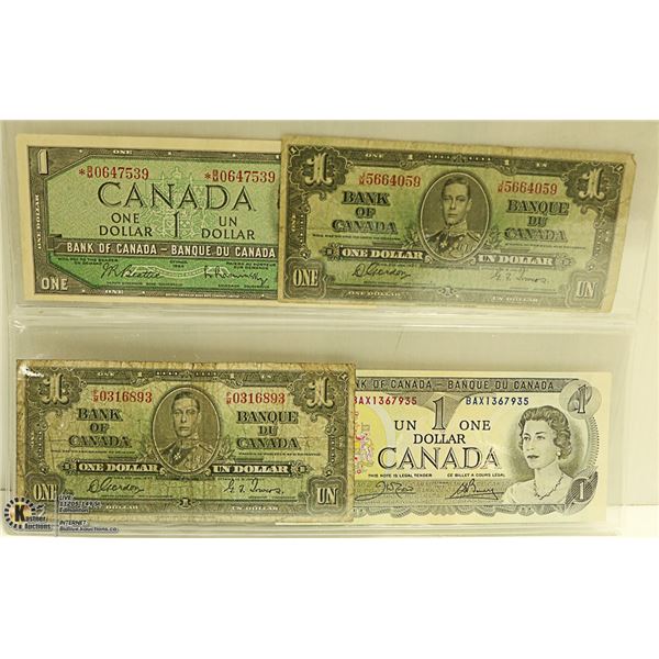 ASSORTED CANADA 1 DOLLAR NOTES