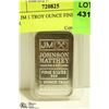 Image 1 : .999 JM 1 TROY OUNCE FINE SILVER BAR