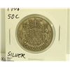 Image 1 : 1938 CANADIAN SILVER 50 CENT COIN