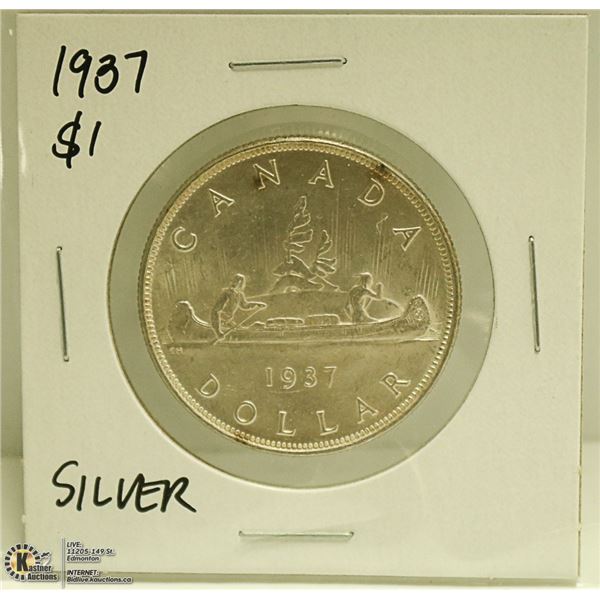 1937 CANADIAN SILVER $1COIN