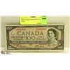 Image 1 : 1954 CANADIAN $100 DEVIL’S FACE NOTE