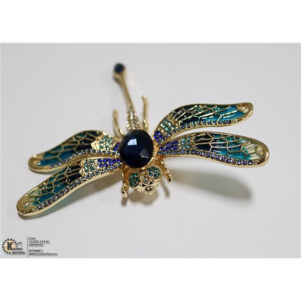 DRAGONFLY RHINESTONE BROOCH