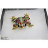 Image 1 : RHINESTONE FROG BROOCH