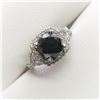 Image 2 : 13) 14 KARAT WHITE GOLD COLORED BLACK DIAMOND RING