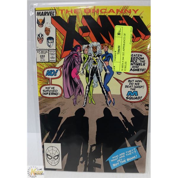 X-MEN # 244 1ST APPERANCE OF JUBILEE