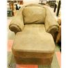 Image 1 : BROWN CHAISE LOUNGE MICROFIBRE CHAIR