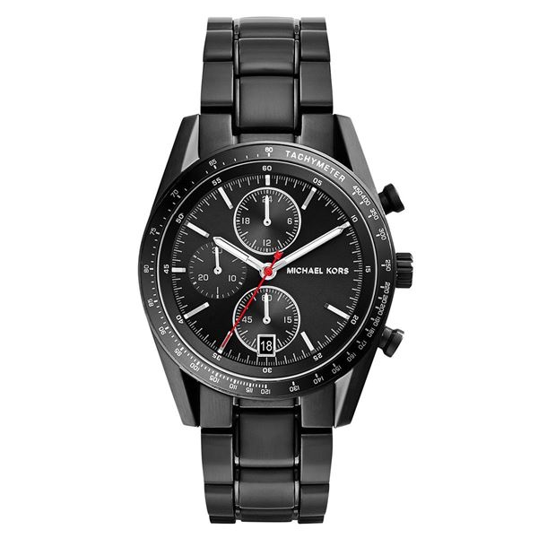 NEW MICHAEL KORS BLACK TRIPLE CHRONO MSRP $350