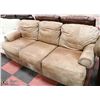 Image 1 : BROWN LEATHER LAZY-BOY COUCH SADDLE BROWN LAZY