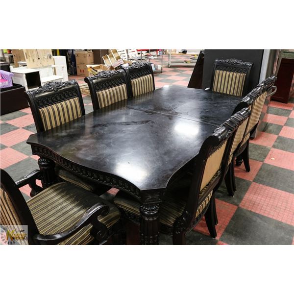 LOUIS THE XVI BLACK ROSE DINNING ROOM SET WITH 8