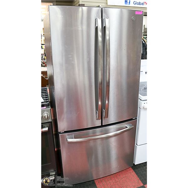 GE 33" STAINLESS STEEL FRENCH DOOR REFRIGIRATOR
