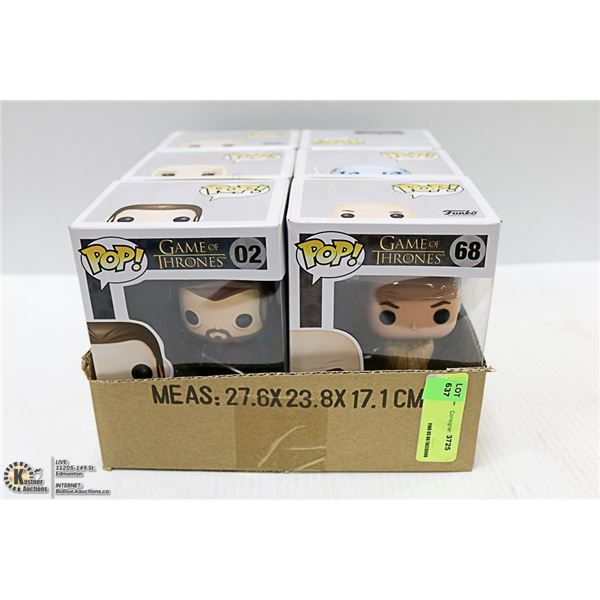 BOX OF 6 GAME OF THRONES COLLECTIBLE FUNKO POPS