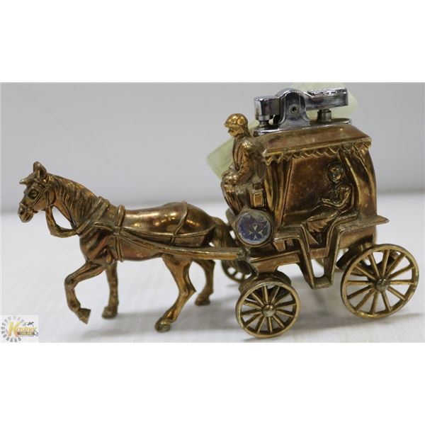 UNIQUE LIGHTER HORSE WITH CARRIAGE VICTORIAN