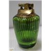 Image 1 : UNIQUE LIGHTER DARK GREEN GLASS BASE JAPAN