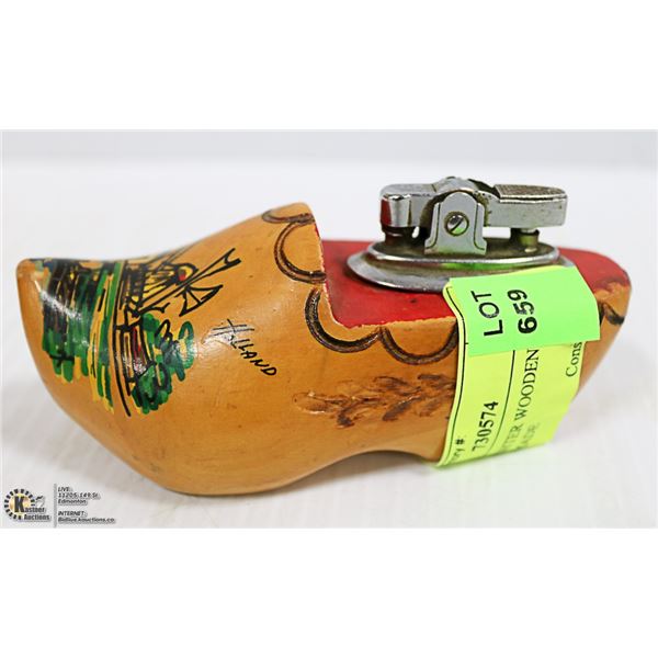 UNIQUE LIGHTER WOODEN SHOE HOLLAND MADE