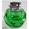 Image 1 : UNIQUE LIGHTER GREEN AMBER GLASS MADE JAPAN