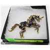 Image 1 : RHINESTONE UNICORN BROOCH