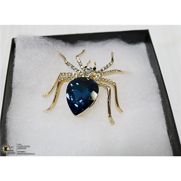 RHINESTONE SPIDER BROOCH