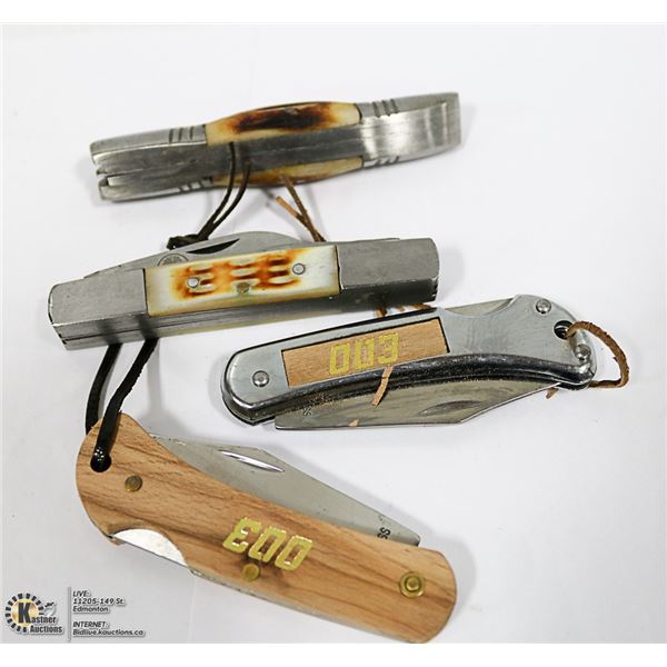 LOT OF 4 NEW FOLDING POCKET KNIVES
