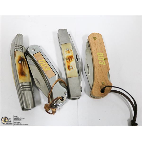 LOT OF 4 NEW FOLDING POCKET KNIVES