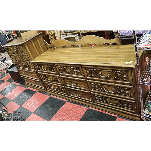 PELAN BEDROOM SUITE 5 PIECE WOOD SET HIGHBOY