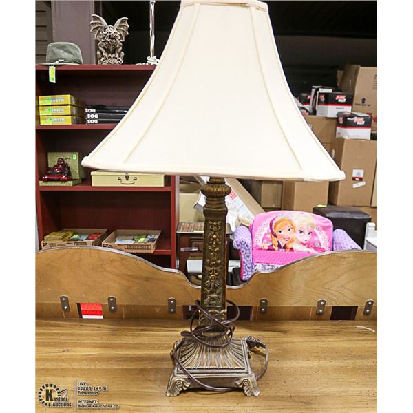 LAMP WITH BEIGE SHADE 25 INCHES TALL