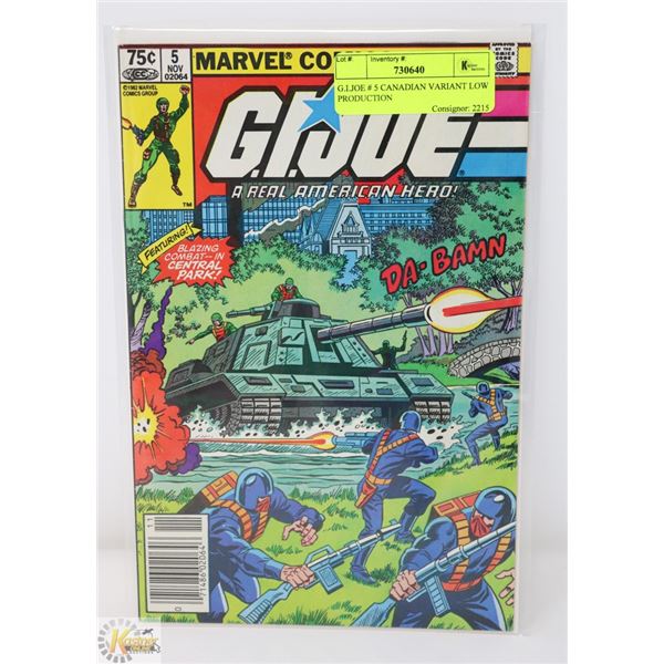 G.I.JOE # 5 CANADIAN VARIANT LOW PRODUCTION