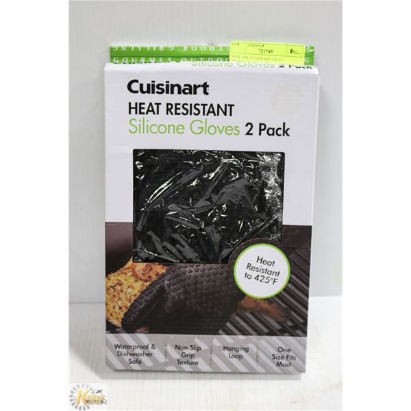 NEW 2PK CUISINART HEAT RESISTANT SILICONE GLOVES