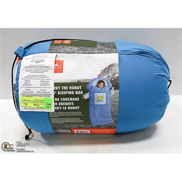 OZARK TRAILS SPARKY THE ROBOT KIDS SLEEPING BAG
