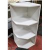 Image 1 : WOOD CORNER SHELF - WHITE MELAMINE FINISH, 4-SHELF