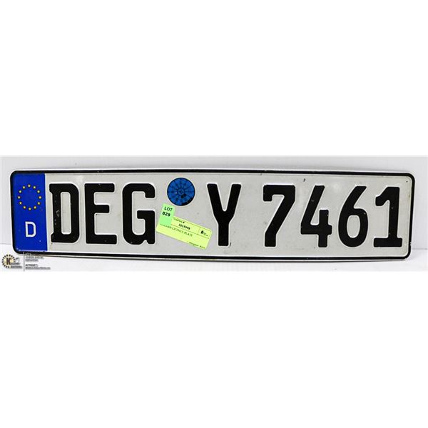 GERMAN LICENCE PLATE