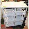 Image 1 : SOLID WOOD WHITE MELAMINE 6 SLOT CUBE SHELF