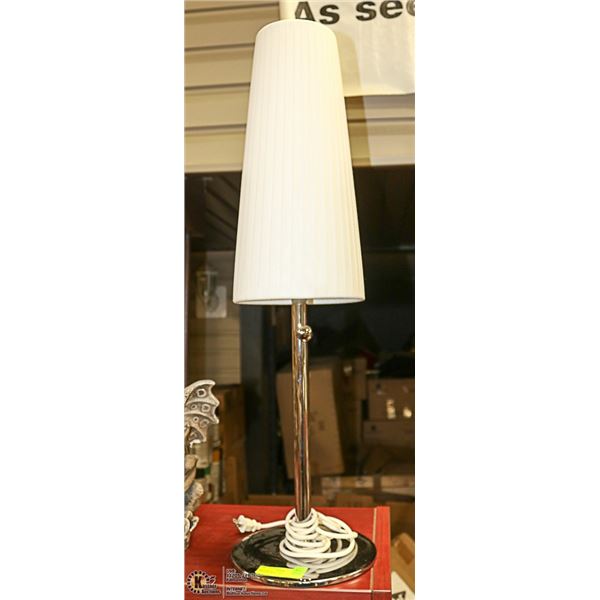 IKEA LAMP APPROX 32 INCHES TALL CHROME WITH WHITE