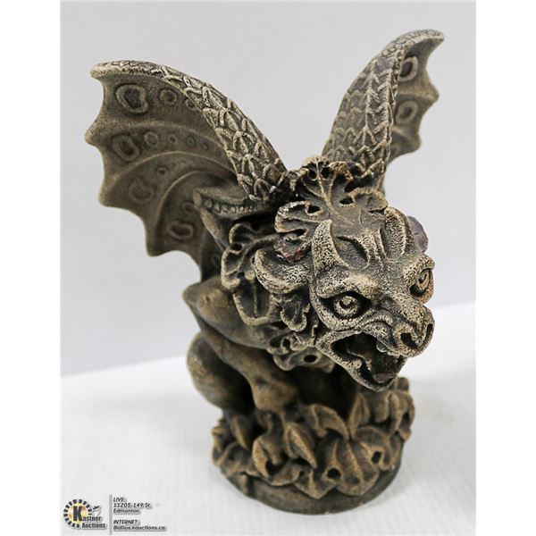10.5 INCH TALL CONCRETE GARGOYLE, WINDSTONE