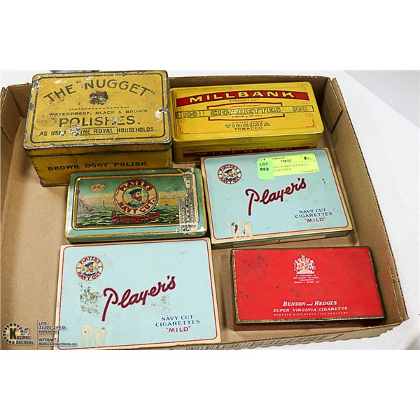 5 VINTAGE CIGARETTE CASES, 1 POLISHES-ANTIQUE