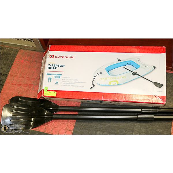 NEW OUTBOUND 2-PERSON INFLATABLE RIVER BOAT SET