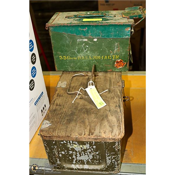 2 MILITARY AMMUNITION BOXES