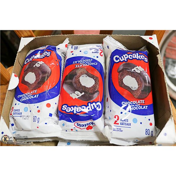 CASE WITH 6 HOSTESS CHOCOLATE CUPCAKES
