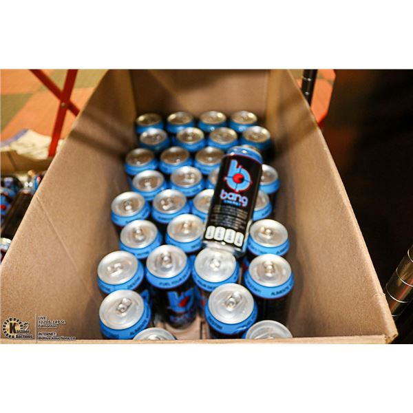 FLAT WITH 34 BLUE RASPBERRY ENERGY DRINKS