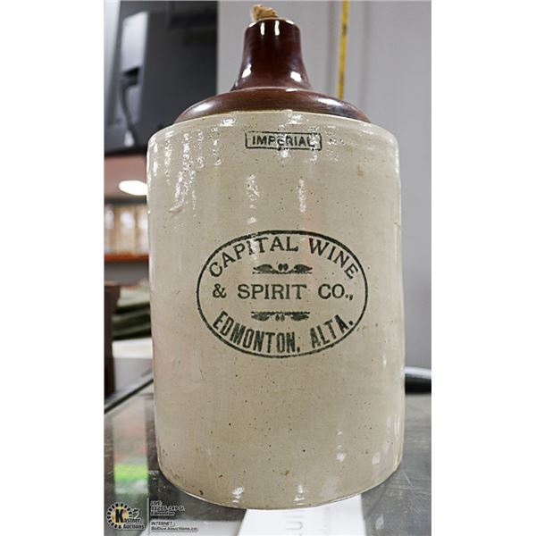 IMPERIAL CAPITAL WINE & SPIRIT CO JUG EDMONTON, AB