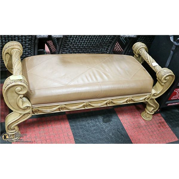 LEATHER BENCH 50" WIDE
