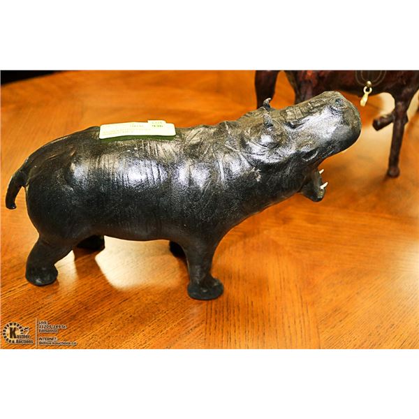 HANDCRAFTED LEATHER HIPPOPOTAMUS