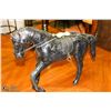 Image 1 : HANDCRAFTED BLACK LEATHER HORSE WITH SADDLE