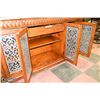 Image 4 : HEAVY MARBLE WOOD CARVED SIDEBOARD 77" X 22" X 42"