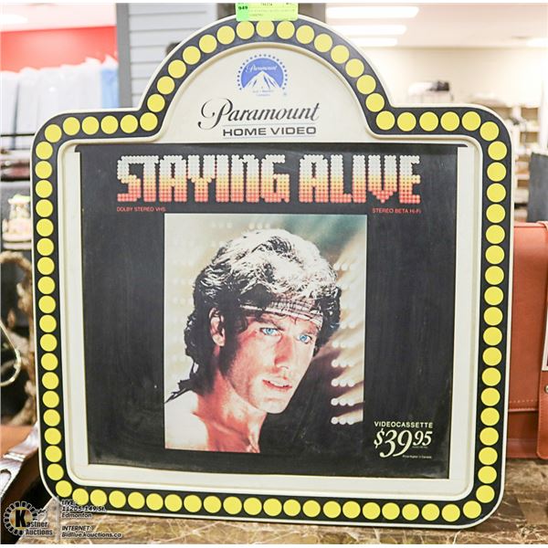 VINTAGE STAYING ALIVE LIGHT UP SIGN-WORKING
