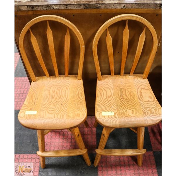 SOLID OAK BAR/COUNTER STOOLS - CUSTOM MADE