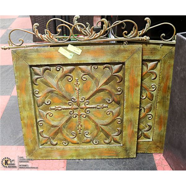 2 METAL PICTURES 29" X 29"