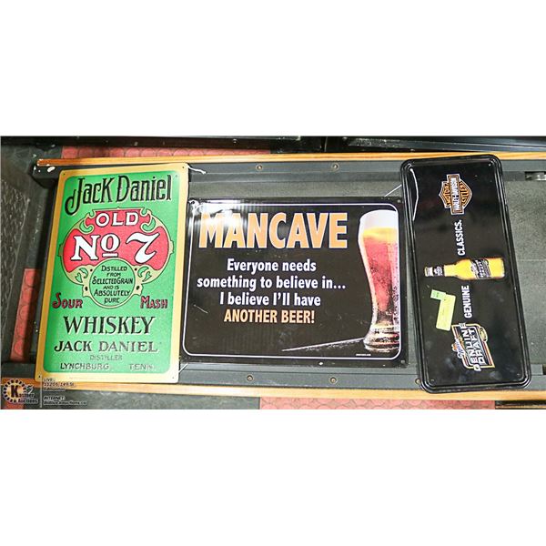 THREE MAN CAVE METAL SIGNS