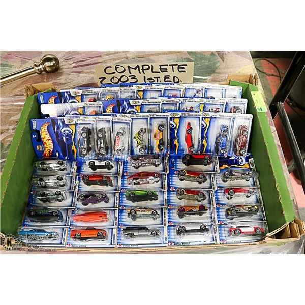 LOT OF 46 HOT WHEELS, COMPLETE SET OF 2003 1ST ED.