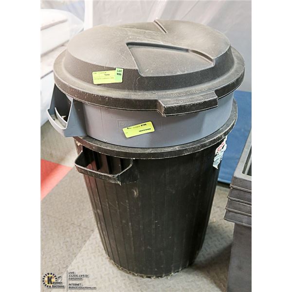 2 PLASTIC GARBAGE CANS