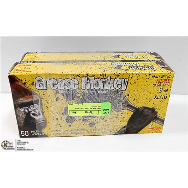 NEW GREASE MONKEY NITRILE GLOVES. SIZE XL.